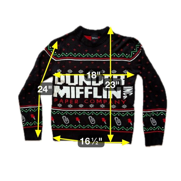 The Office Dunder Mifflin Ugly Christmas Sweater TeeTurtle Adult Unisex TV Show - Picture 6 of 6
